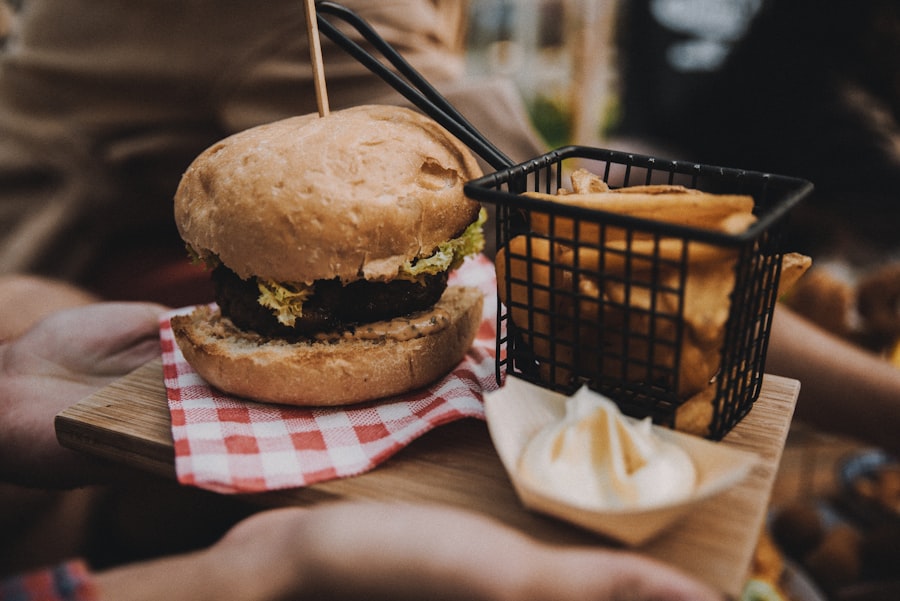 Burger and fries