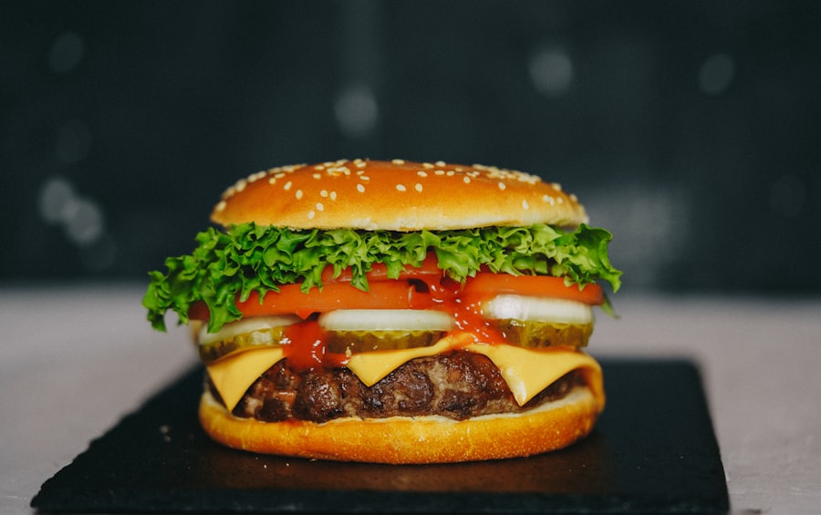 Burger and fries